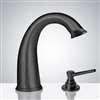 Fontana Commercial Matte Black Touchless Automatic Sensor Faucet & Manual Soap Dispenser